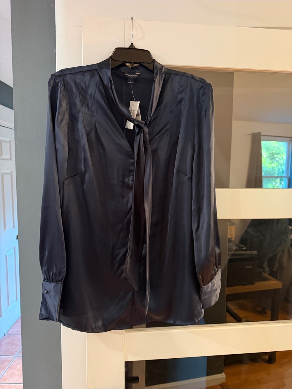 Banana Republic Factory Navy Satin Shirt
